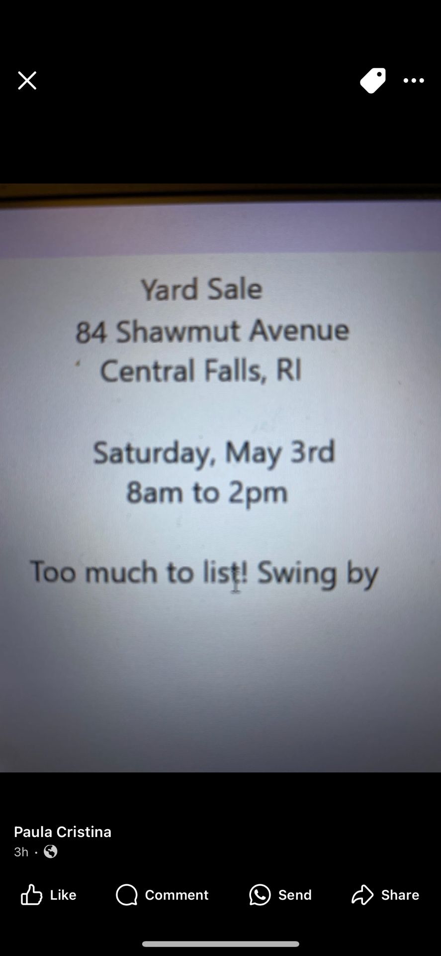 Yard Sale - Central Falls - May 3