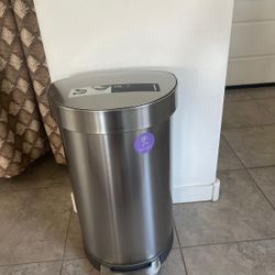 Simple human 13 Gallons Trash Can Stainless Steel New