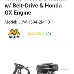 MI T M 3500 Psi Honda 13hp  GX 390Commercial Pressure Washer 4000psi Belt Driven Tri-plex Commercial Pump.
