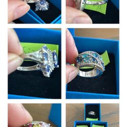 JTV 925 Sterling Silver Rings LOT of 5--SIZE 5.5-6.75”