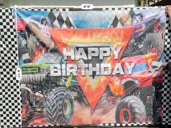 Monster Jam Happy Birthday Banner