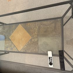Glass Top Coffee Table With Matching End Table 