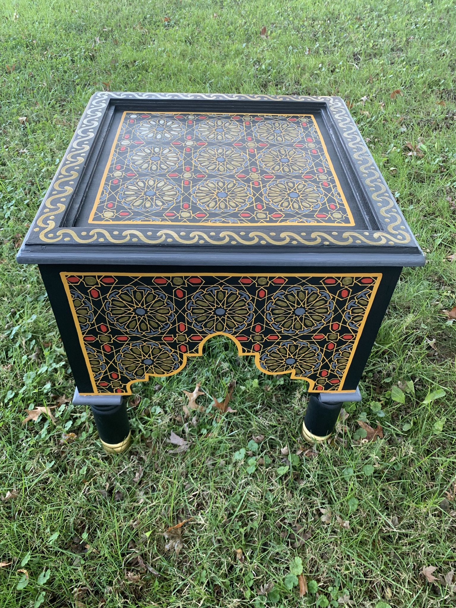 Moroccan hand painted square table, Coffee And able End Table/Imports