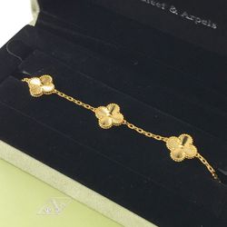Van Cleef Arpels Vintage Gold Clover Bracelet 