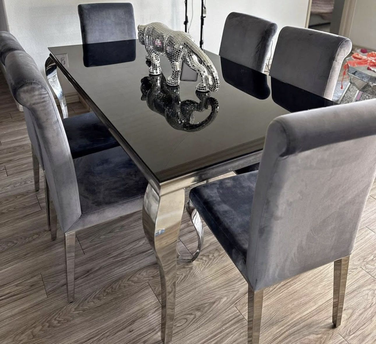 BLACK TOP chrome DINING TABLE π€π€π€
