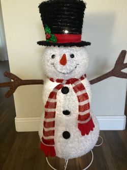 Christmas snowman lights up!