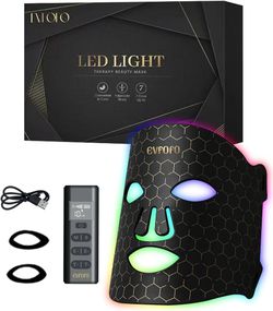EVFOFO 7 Mode Red Light Therapy Mask for Face, FDA-Cleared Portable LED Face Mask with Remote for Wrinkles, Acne & Skin Tone at Home, Near-Infrared 85