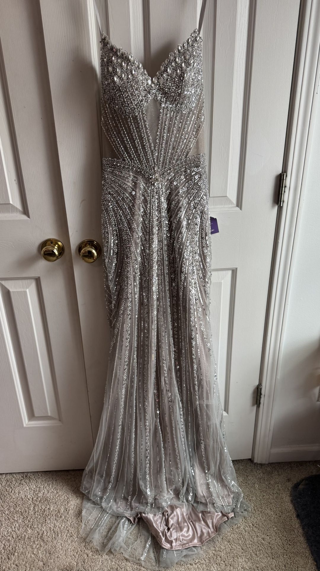 Silver Sequin Evening/Prom Gown
