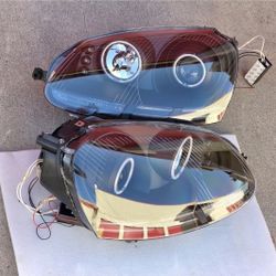06-09 Volkswagen Jetta Rabbit Gti LED DRL Projector Headlights Luces Focos Micas Faros Faroles Headlamps 