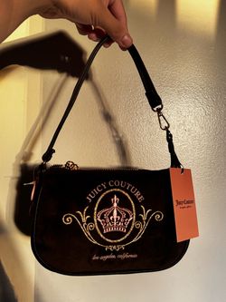 Juicy Couture Brown/Pink Logo Embroidered Wrislet Bag & Zip