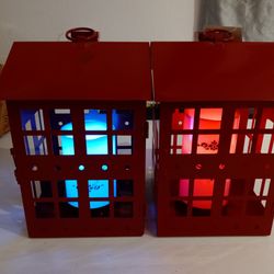 Red Hanging Candle Holders
