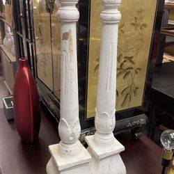 Tall White Candle Holders 