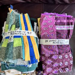 2 Bundles of Remnant Fabrics “Mixed And cotton Blend “ 