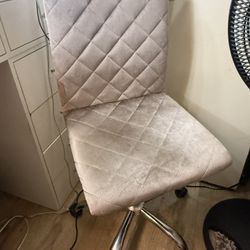 Swivel Velvet Adjustable Desk Vanity Chair 