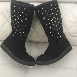 Ugg Black Suede Boots Size 8