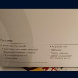 NEW. PlayStation 5 With Built-in Astrobot Game