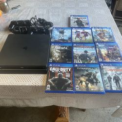 Sony PlayStation 4 CUH-2215B 1TB Slim Gaming Console  With Everything  10 Games 