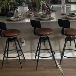 Set of 4 Upholstered Barstools - Minimal Wear