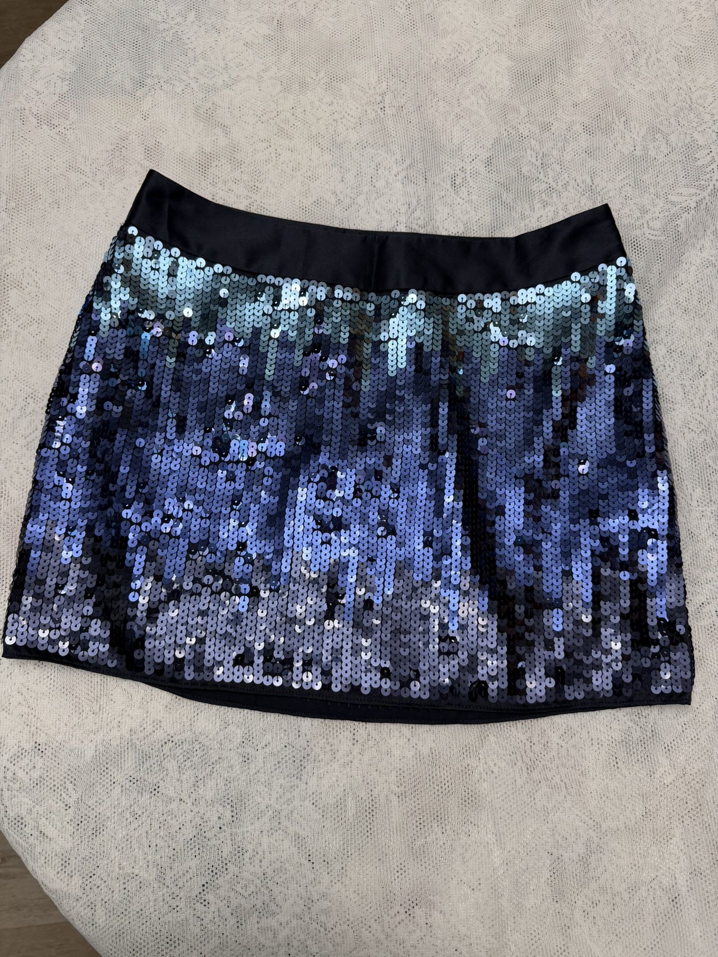 Blue Navy Express Sequin  Skirt