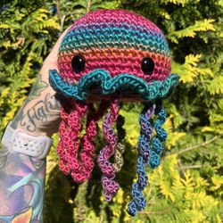 Crochet Rainbow Jellyfish 