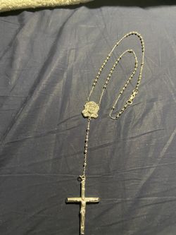 Silver Jesus Piece Rosary