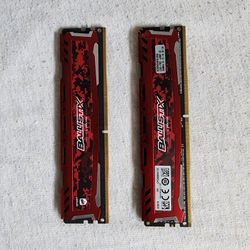 Ballistix Sport LT 8GB DDR 2400mhz Ram (2X)