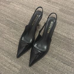 White Fox Black Work Heels