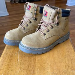 LIKE NEW CONDITION LEATHER Steel Toe WATERPROOF WORK BOOTS size 8 Women 
