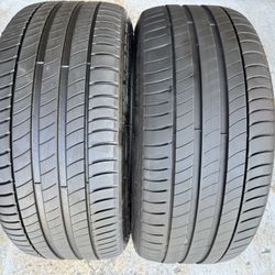 TWO TIRES 245/40/19 Michelin Primacy 3 ZP Runflats like New With 80-95% Left Amazing pair BMW Mercedes 