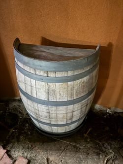 Half Barrel Wood Planter with Flat Back