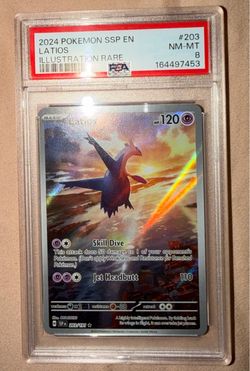 2024 POKEMON SSP EN-SURGING SPARKS ILLUSTRATION RARE #203 LATIOS PSA 8