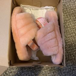 Beverly Pink Ugg Fluff Yeah Slides