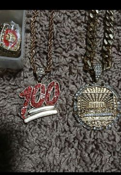 Football Super Bowl rings and bling chains/storage find/$20 takes all
