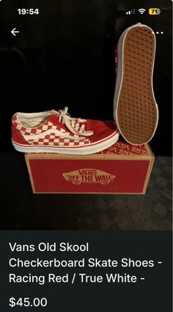 Vans Old Skool Checkerboard Sneakers Red White