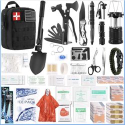 318 PCS Emergency Kit, l Gear and Equipment First Aid Kit Med Supplies for Vehicles Travel Car Camping Hiking Disaster Preparedness, Gifts for Christm