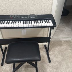 61-Key Electronic Keyboard w/ Stand & Bench – Great Condition