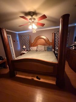 King Size Four-Poster Wood Bed Frame
