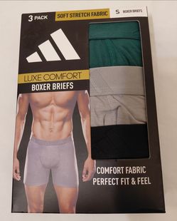 Adidas Size S Luxe Comfort Boxer Briefs 3-Pack