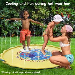 Baby Water Splash Inflatable Outdoor Sprinkler Pad for The Beach, Pool, Garden