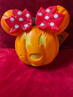 Disney Parks 2026 Mini Minnie Mouse Musical Light Up Pumpkin New
