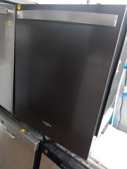 Whirlpool black stainless steel dishwasher with stainless tub - Free delivery