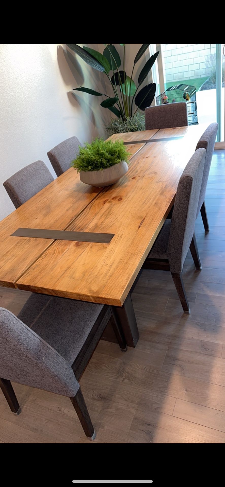 Real Wood Dining Table With 6 Chairs 