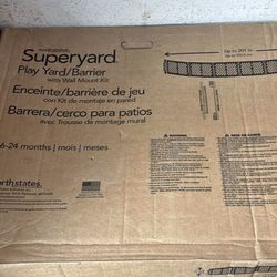 TODDLEROO BY NORTH STATES 26 in. Superyard 6-Panel Play Yard and Barrier with Wall Mounts