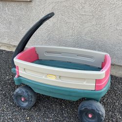 Little Tikes Red Green & Tan Pull Wagon