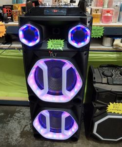 Portable Stereo Dual 12” 8000watts Rechargeable Party Speaker System with Wheels