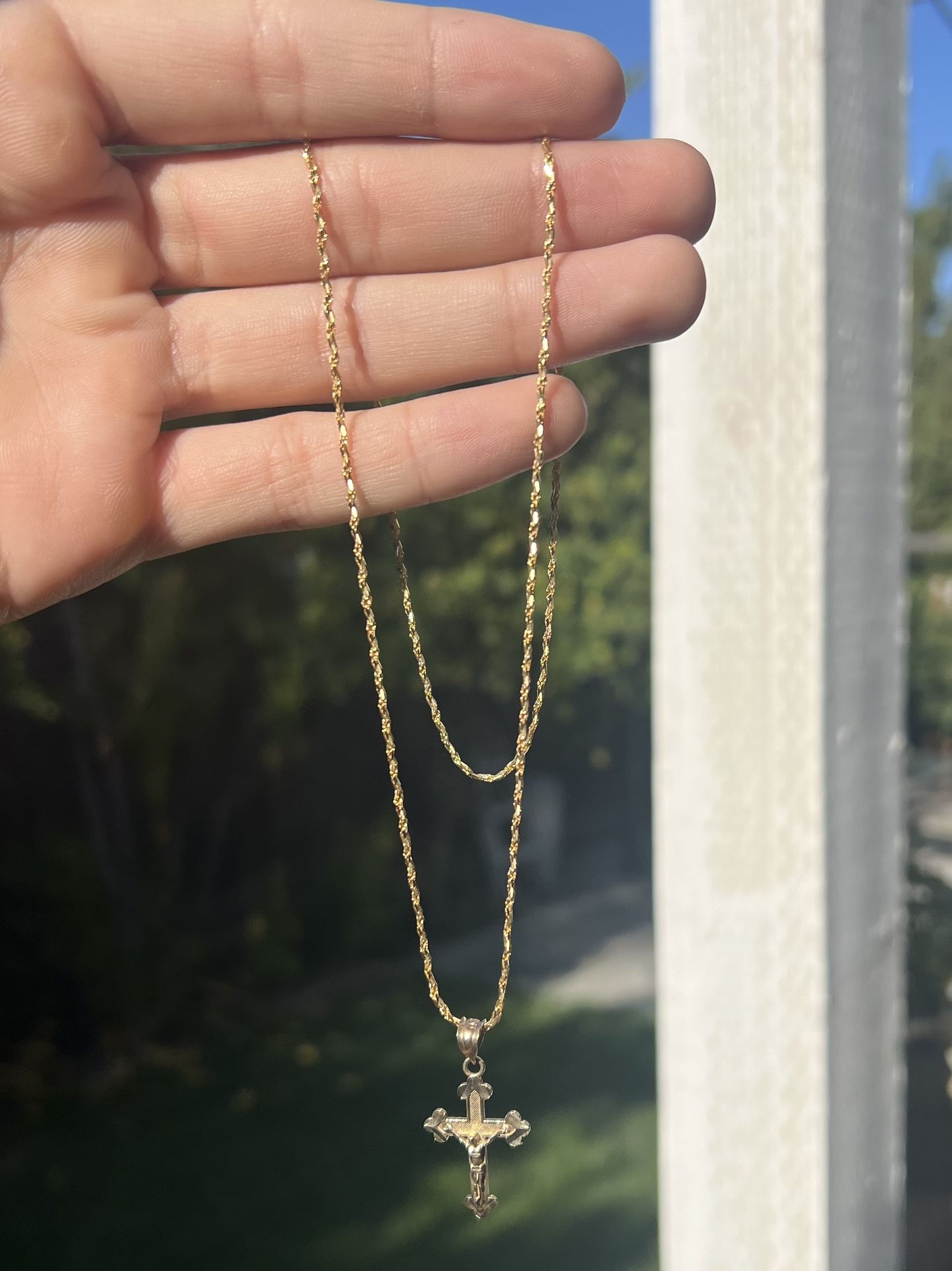 14k Chain With 10k Cross