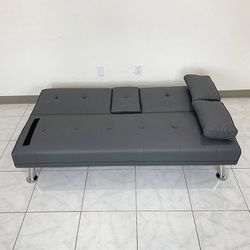 (Brand New) $155 Folding Futon Sofa Bed Recliner Convertible Couch 65x30x31 Inches, Brown/Gray 
