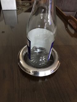 Sterling Silver Glass Wine Bottle Coaster