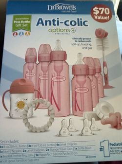 Dr Brown pink baby bottles for sale