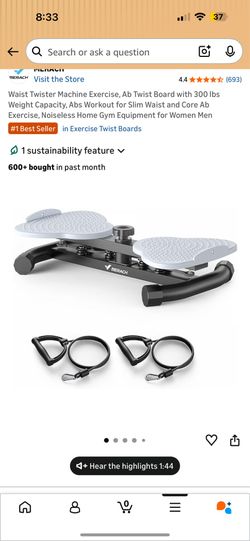 Waist Twister Machine Exercise, Ab Twist Board with 300 lbs Weight Capacity, Abs Workout for Slim Waist and Core Ab Exercise, Noiseless Home Gym Equip